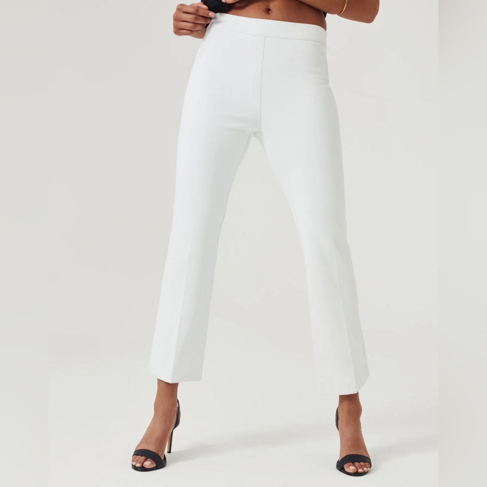 Spanx kick flare white pants